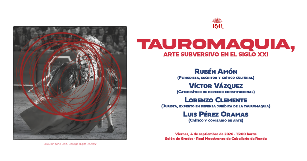 Cartel del coloquio «Tauromaquia, arte subversivo en el siglo XXI» en la Real Maestranza de Ronda