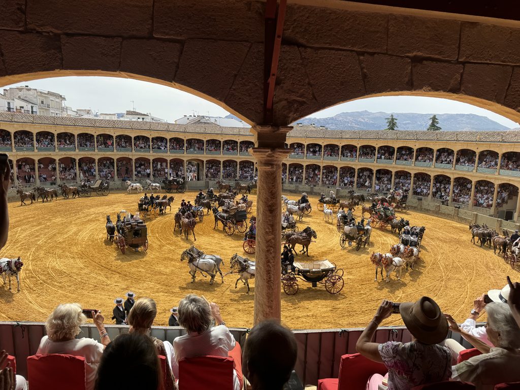 Enganche de tradición durante el XLVI Concurso Exhibición de Enganches en la Plaza de Toros de Ronda